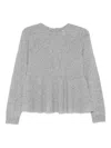 Ba&sh Peplum Knitted Top In Gray