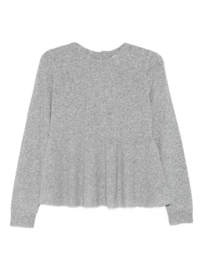 Ba&sh Peplum Knitted Top In Gray
