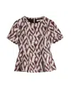 Ba&sh Ba & Sh Peplum-style Aldo Blouse In Cream Print Viscose In Neutral