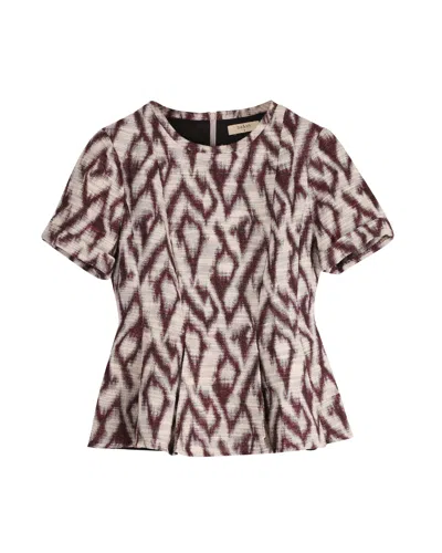 Ba&sh Ba & Sh Peplum-style Aldo Blouse In Cream Print Viscose In Brown