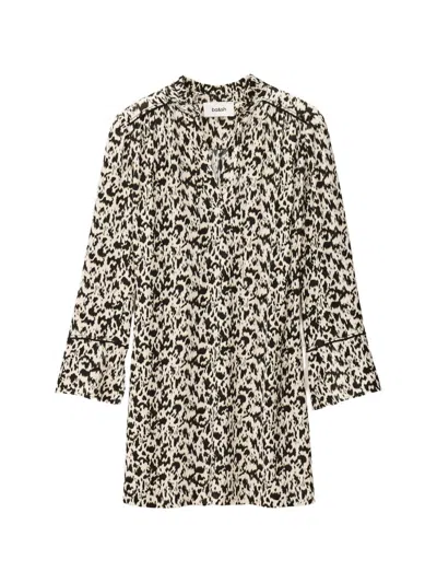 Ba&sh Perla V-neck Printed Dress In Neutral