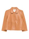 Ba&sh Peter Pan-collar Patch-pocket Jacket In Brown