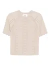 Ba&sh Philo Eyelet-knit Top In Neutral