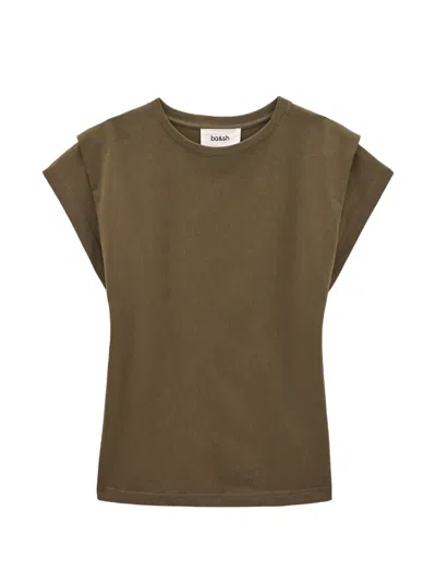 Ba&sh Pio Padded-shoulder T-shirt In Brown