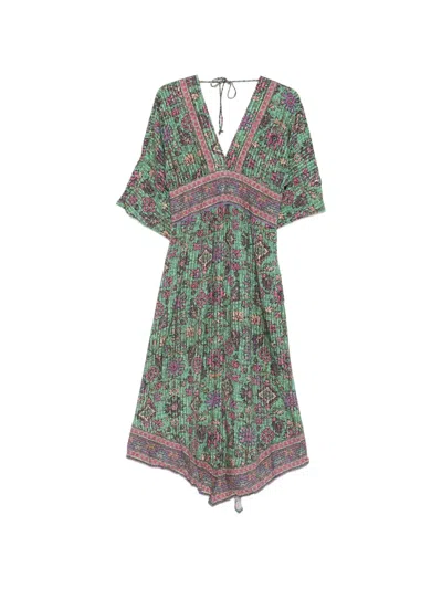 Ba&sh Pipa Midi Dress In Green