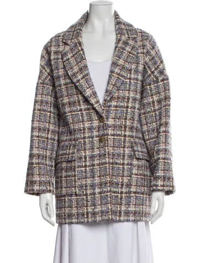 Pre-owned Ba&sh Plaid Print Blazer In Purple