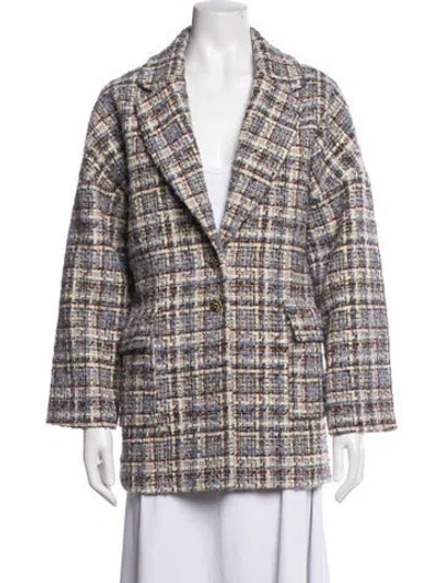 Pre-owned Ba&sh Plaid Print Blazer In Purple