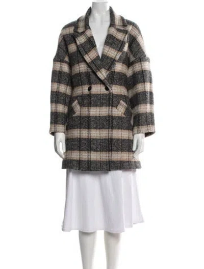 Pre-owned Ba&sh Plaid Print Coat In Multicolor