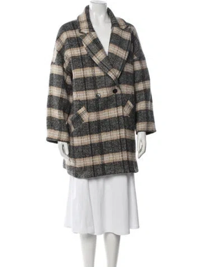 Pre-owned Ba&sh Plaid Print Coat W/ Tags In Neutral