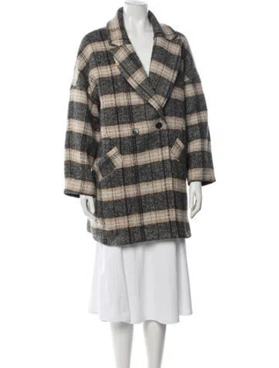 Pre-owned Ba&sh Plaid Print Coat W/ Tags In Neutrals