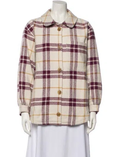Pre-owned Ba&sh Plaid Print Jacket In Neutral