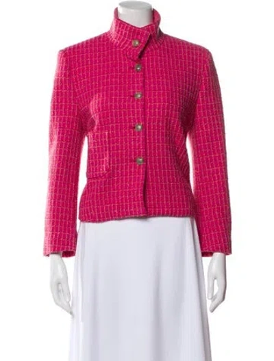 Pre-owned Ba&sh Plaid Print Jacket In Pink