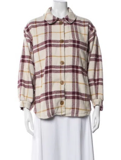 Pre-owned Ba&sh Plaid Print Jacket In Purple