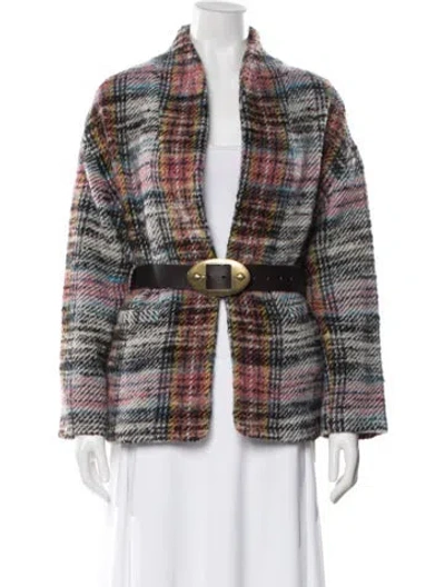 Pre-owned Ba&sh Plaid Print Jacket W/ Tags In Multi