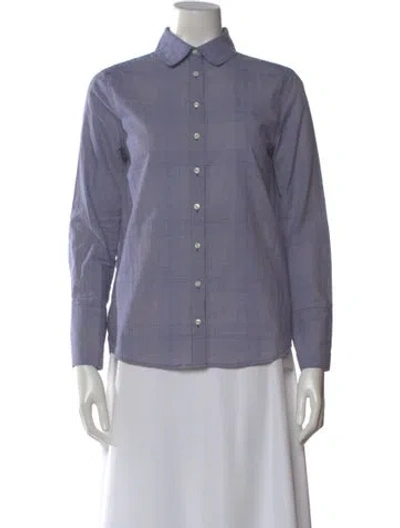 Pre-owned Ba&sh Plaid Print Long Sleeve Blouse In Multi