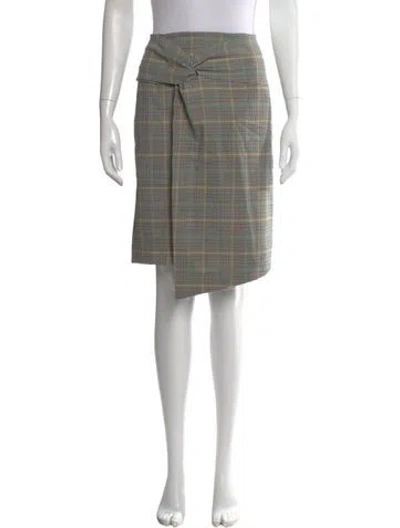 Pre-owned Ba&sh Plaid Print Midi Length Skirt In Black