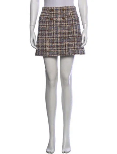 Pre-owned Ba&sh Plaid Print Mini Skirt In Black