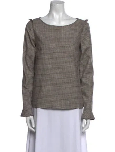Pre-owned Ba&sh Plaid Print Scoop Neck Blouse In Multi