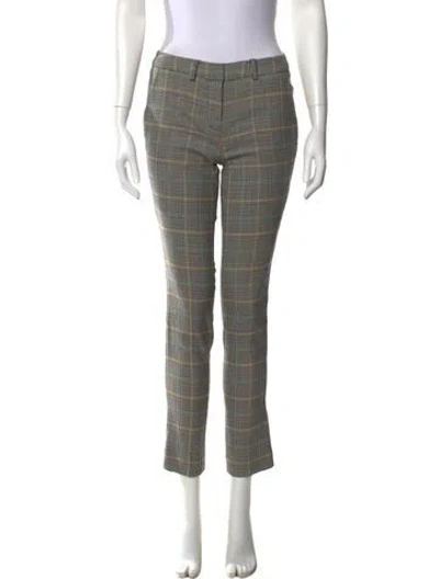 Pre-owned Ba&sh Plaid Print Skinny Leg Pants In Neutral