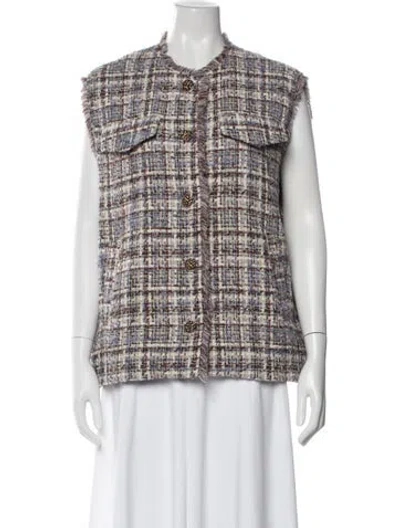 Pre-owned Ba&sh Plaid Print Vest In Multicolor