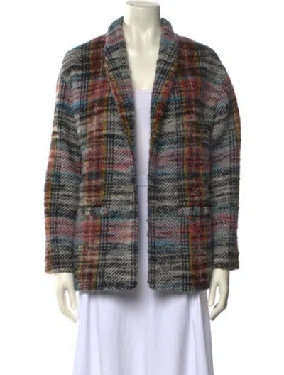Pre-owned Ba&sh Plaid Print V-neck Sweater In Black