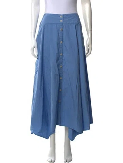 Pre-owned Ba&sh Pleated Accents Long Skirt In Blue