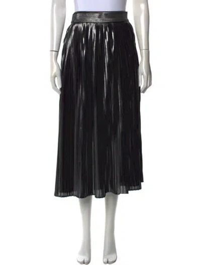 Pre-owned Ba&sh Pleated Accents Midi Length Skirt In Black
