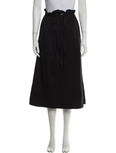 Pre-owned Ba&sh Pleated Accents Midi Length Skirt In Black