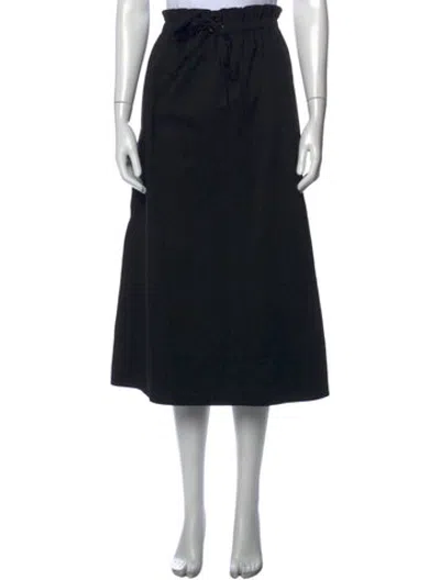 Pre-owned Ba&sh Pleated Accents Midi Length Skirt In Black