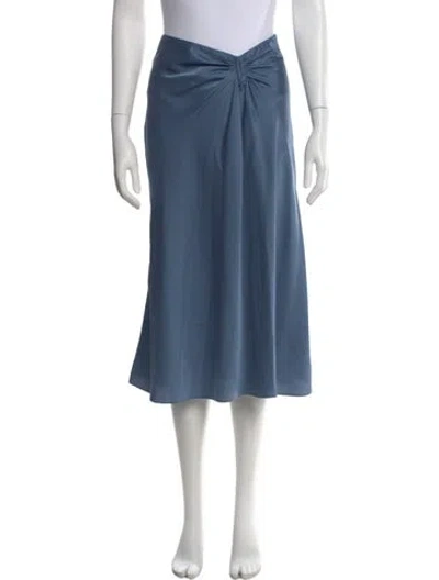 Pre-owned Ba&sh Pleated Accents Midi Length Skirt In Blue