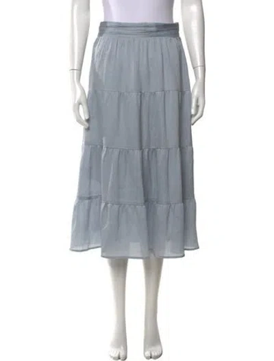 Pre-owned Ba&sh Pleated Accents Midi Length Skirt In Blue