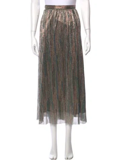 Pre-owned Ba&sh Pleated Accents Midi Length Skirt In Brown