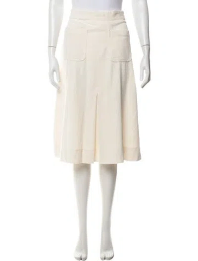 Pre-owned Ba&sh Pleated Accents Midi Length Skirt In Neutrals