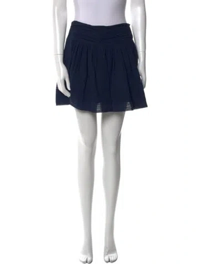 Pre-owned Ba&sh Pleated Accents Mini Skirt In Blue