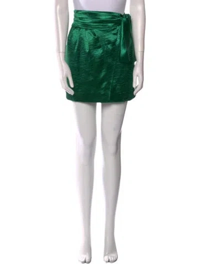 Pre-owned Ba&sh Pleated Accents Mini Skirt In Green