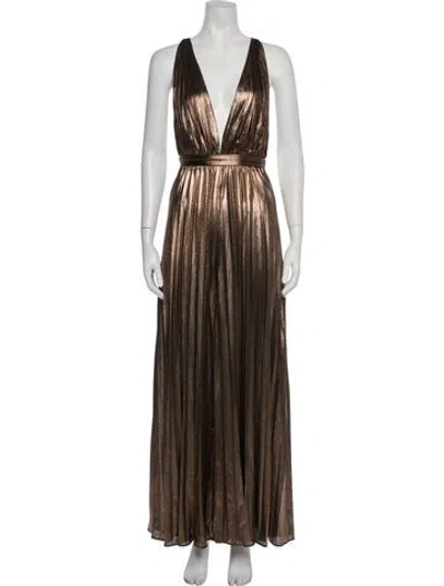 Pre-owned Ba&sh Plunge Neckline Jumpsuit In Brown