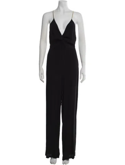 Pre-owned Ba&sh Plunge Neckline Jumpsuit W/ Tags In Black