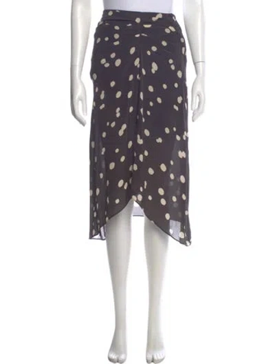 Pre-owned Ba&sh Polka Dot Print Knee-length Skirt In Gray