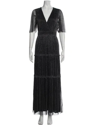 Pre-owned Ba&sh Polka Dot Print Long Dress In Black