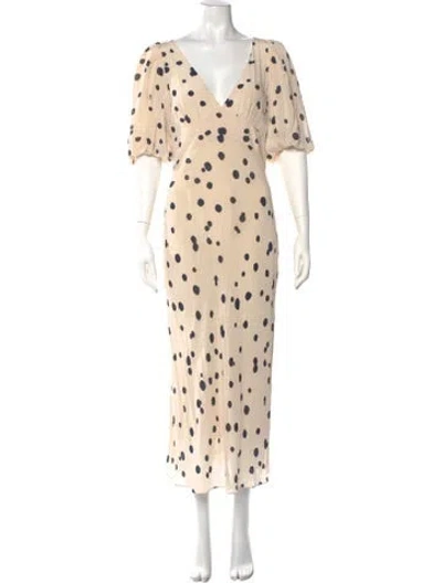 Pre-owned Ba&sh Polka Dot Print Long Dress In Neutral