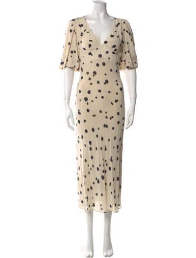 Pre-owned Ba&sh Polka Dot Print Long Dress In Neutral