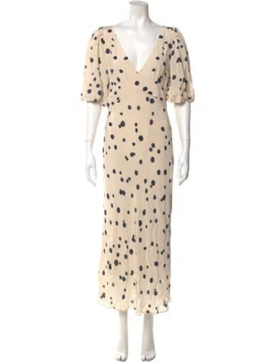 Pre-owned Ba&sh Polka Dot Print Long Dress In Neutral