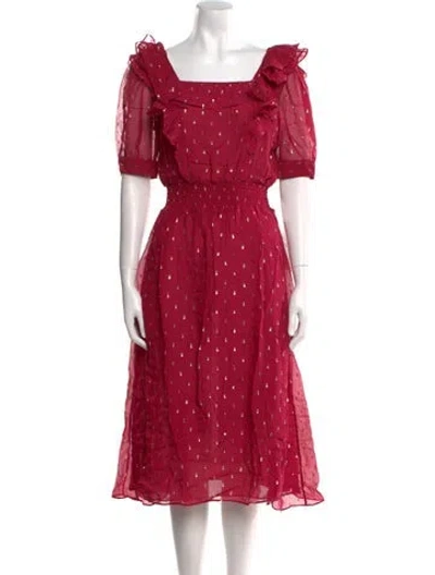 Pre-owned Ba&sh Polka Dot Print Midi Length Dress W/ Tags