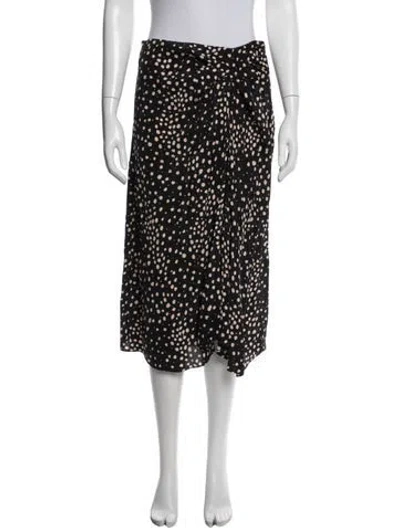 Pre-owned Ba&sh Polka Dot Print Midi Length Skirt In Black