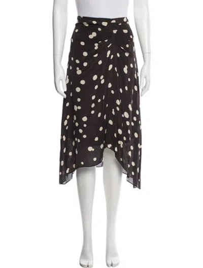 Pre-owned Ba&sh Polka Dot Print Midi Length Skirt In Gray