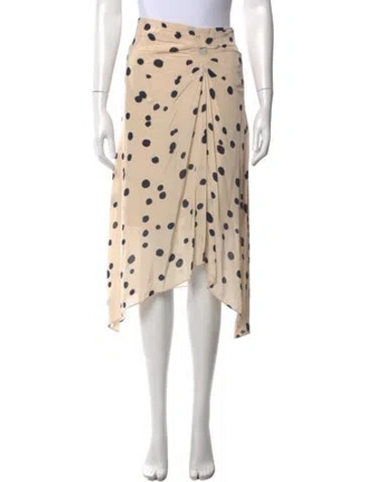 Pre-owned Ba&sh Polka Dot Print Midi Length Skirt In Neutrals