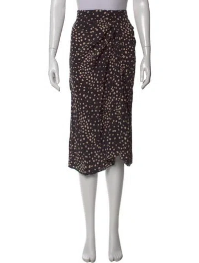 Pre-owned Ba&sh Polka Dot Print Midi Length Skirt W/ Tags In Neutral