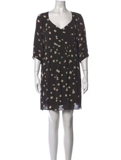 Pre-owned Ba&sh Polka Dot Print Mini Dress In Brown