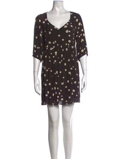 Pre-owned Ba&sh Polka Dot Print Mini Dress In Brown
