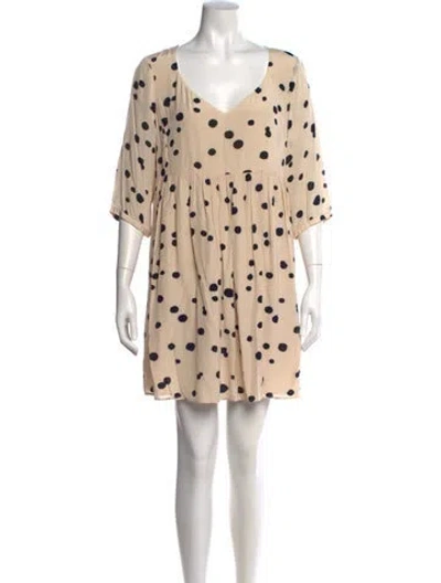 Pre-owned Ba&sh Polka Dot Print Mini Dress In Neutral